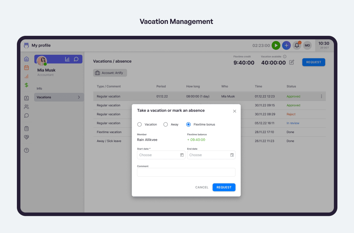 Uku vacation management